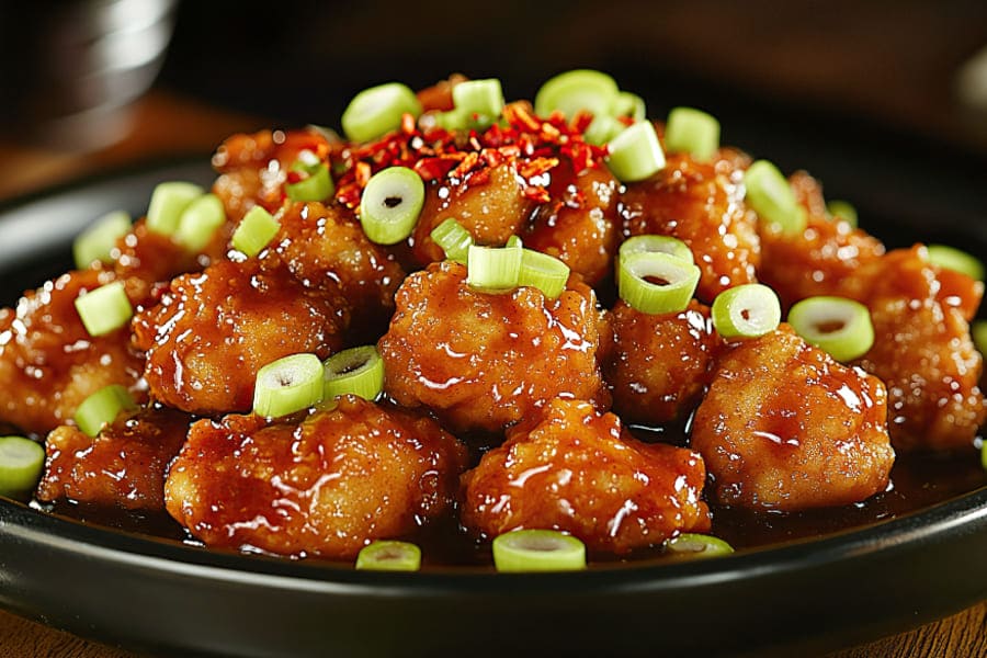 General Tso's Chicken — crispy chicken in sweet and spicy sauce